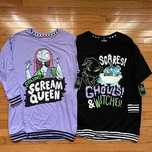 The Nightmare Before Christmas Sleep Shirts Gowns 2 Set Small NWT